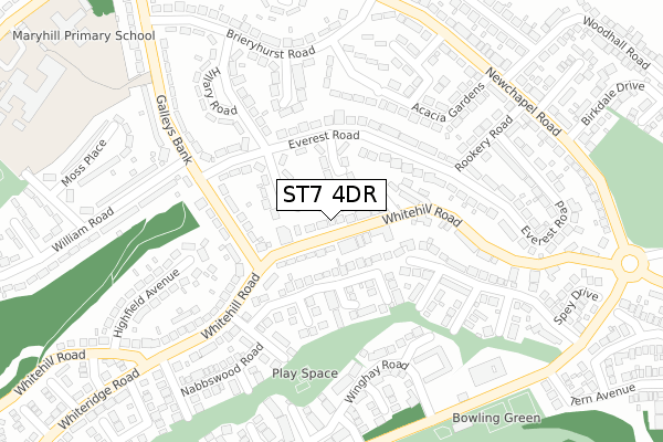 ST7 4DR map - large scale - OS Open Zoomstack (Ordnance Survey)