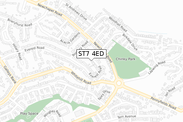 ST7 4ED map - large scale - OS Open Zoomstack (Ordnance Survey)