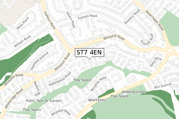 ST7 4EN map - large scale - OS Open Zoomstack (Ordnance Survey)