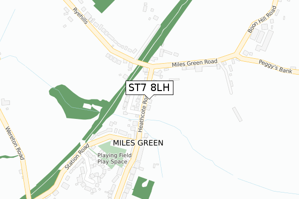 ST7 8LH map - large scale - OS Open Zoomstack (Ordnance Survey)