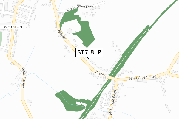 ST7 8LP map - large scale - OS Open Zoomstack (Ordnance Survey)