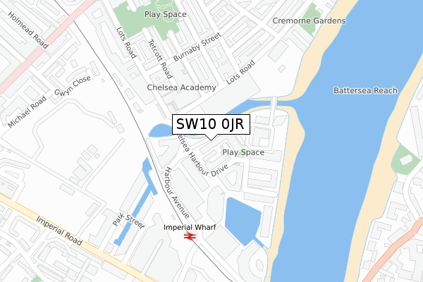 SW10 0JR map - large scale - OS Open Zoomstack (Ordnance Survey)