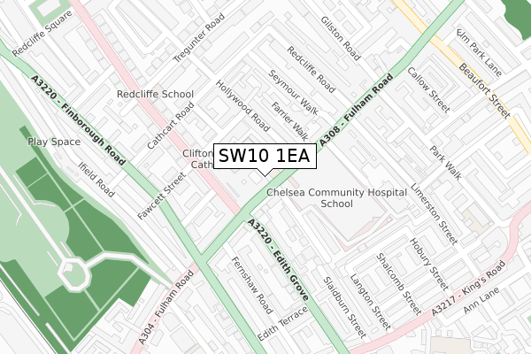 SW10 1EA map - large scale - OS Open Zoomstack (Ordnance Survey)