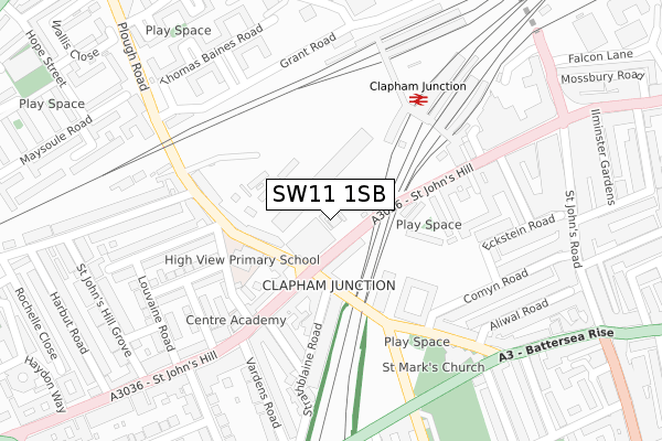 SW11 1SB map - large scale - OS Open Zoomstack (Ordnance Survey)