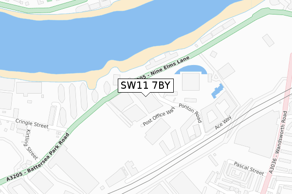 SW11 7BY map - large scale - OS Open Zoomstack (Ordnance Survey)