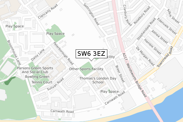 SW6 3EZ map - large scale - OS Open Zoomstack (Ordnance Survey)