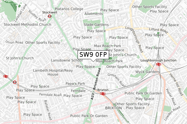 SW9 0FP map - small scale - OS Open Zoomstack (Ordnance Survey)