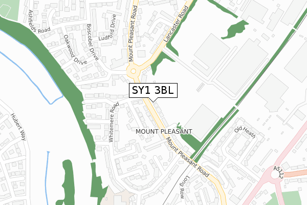 SY1 3BL map - large scale - OS Open Zoomstack (Ordnance Survey)