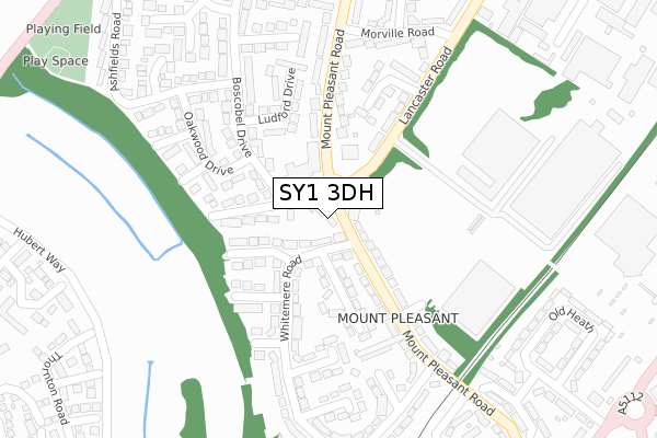 SY1 3DH map - large scale - OS Open Zoomstack (Ordnance Survey)