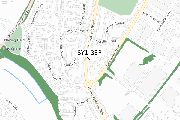 SY1 3EP map - large scale - OS Open Zoomstack (Ordnance Survey)