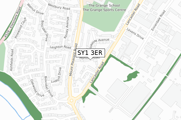 SY1 3ER map - large scale - OS Open Zoomstack (Ordnance Survey)