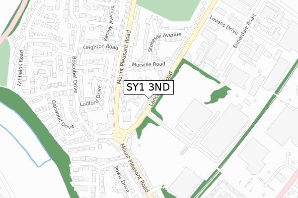 SY1 3ND map - large scale - OS Open Zoomstack (Ordnance Survey)