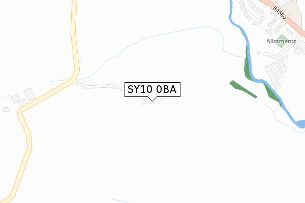 SY10 0BA map - large scale - OS Open Zoomstack (Ordnance Survey)