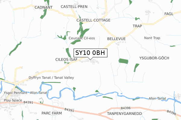 SY10 0BH map - small scale - OS Open Zoomstack (Ordnance Survey)