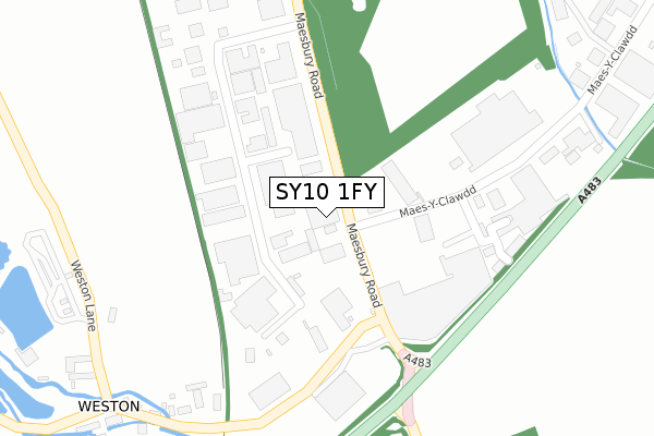 SY10 1FY map - large scale - OS Open Zoomstack (Ordnance Survey)