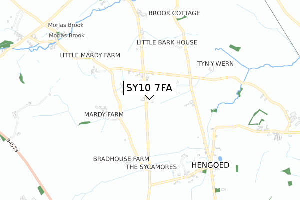 SY10 7FA map - small scale - OS Open Zoomstack (Ordnance Survey)