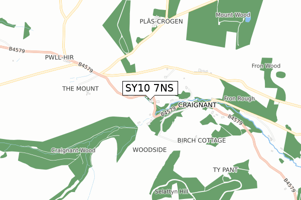 SY10 7NS map - small scale - OS Open Zoomstack (Ordnance Survey)