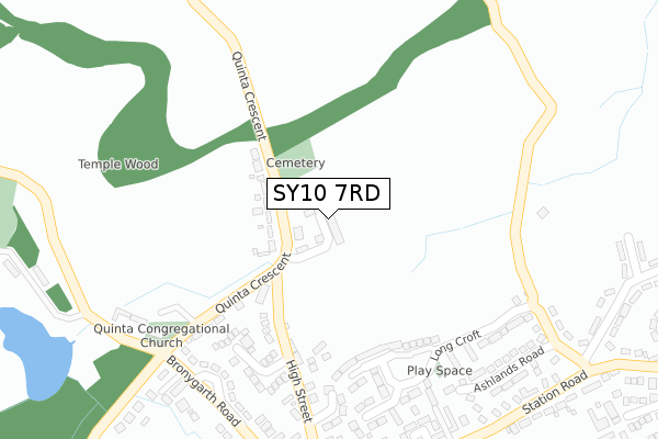 SY10 7RD map - large scale - OS Open Zoomstack (Ordnance Survey)