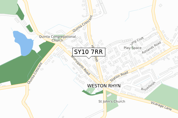 SY10 7RR map - large scale - OS Open Zoomstack (Ordnance Survey)