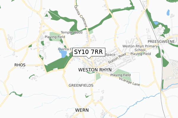 SY10 7RR map - small scale - OS Open Zoomstack (Ordnance Survey)