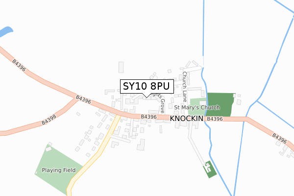 SY10 8PU map - large scale - OS Open Zoomstack (Ordnance Survey)