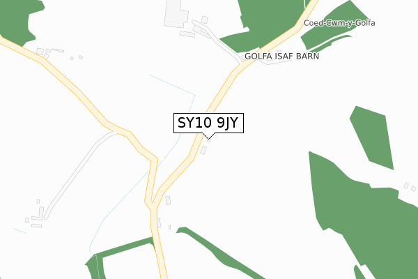 SY10 9JY map - large scale - OS Open Zoomstack (Ordnance Survey)