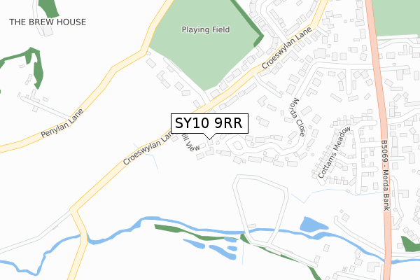 SY10 9RR map - large scale - OS Open Zoomstack (Ordnance Survey)