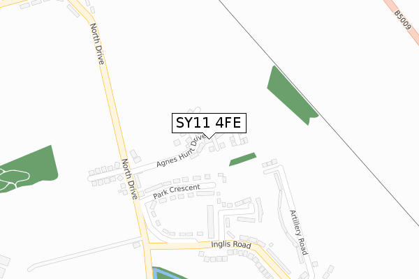 SY11 4FE map - large scale - OS Open Zoomstack (Ordnance Survey)