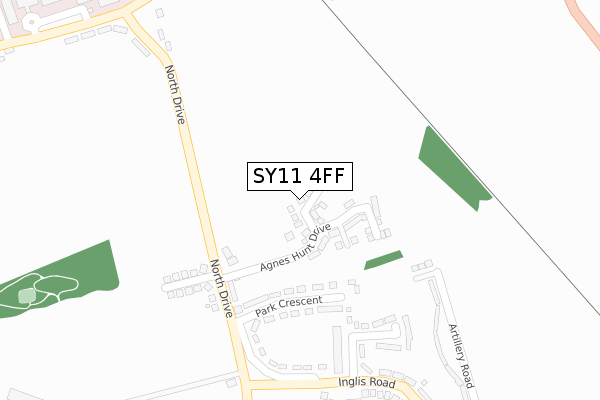 SY11 4FF map - large scale - OS Open Zoomstack (Ordnance Survey)