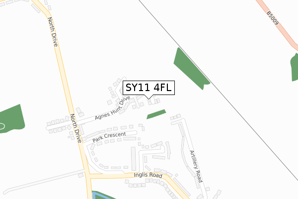 SY11 4FL map - large scale - OS Open Zoomstack (Ordnance Survey)