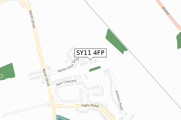 SY11 4FP map - large scale - OS Open Zoomstack (Ordnance Survey)