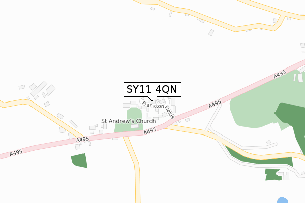 SY11 4QN map - large scale - OS Open Zoomstack (Ordnance Survey)