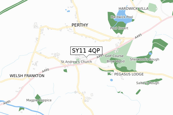 SY11 4QP map - small scale - OS Open Zoomstack (Ordnance Survey)