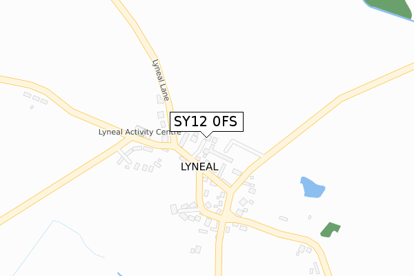 SY12 0FS map - large scale - OS Open Zoomstack (Ordnance Survey)