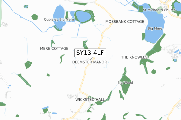 SY13 4LF map - small scale - OS Open Zoomstack (Ordnance Survey)