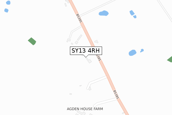 SY13 4RH map - large scale - OS Open Zoomstack (Ordnance Survey)