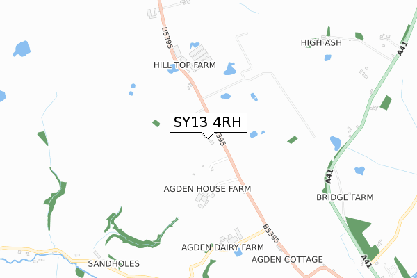 SY13 4RH map - small scale - OS Open Zoomstack (Ordnance Survey)