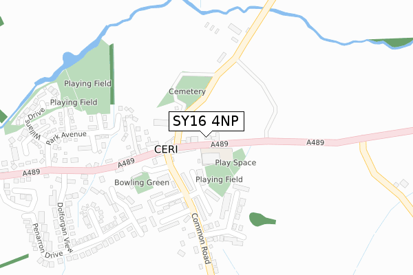 SY16 4NP map - large scale - OS Open Zoomstack (Ordnance Survey)