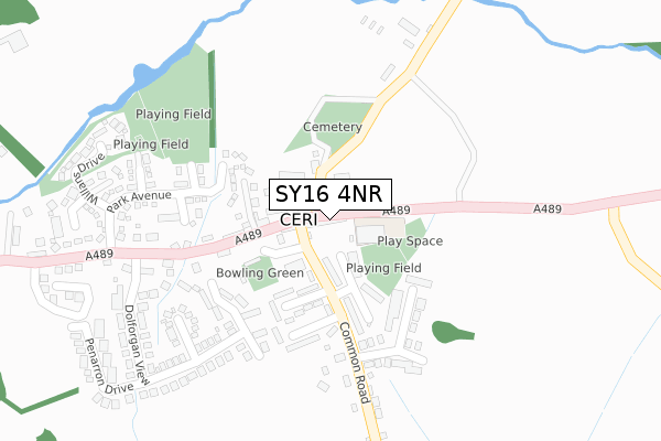 SY16 4NR map - large scale - OS Open Zoomstack (Ordnance Survey)