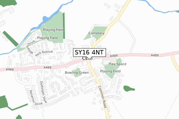 SY16 4NT map - large scale - OS Open Zoomstack (Ordnance Survey)