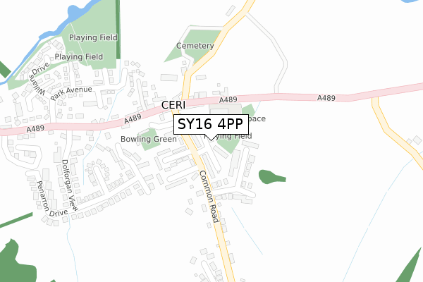 SY16 4PP map - large scale - OS Open Zoomstack (Ordnance Survey)