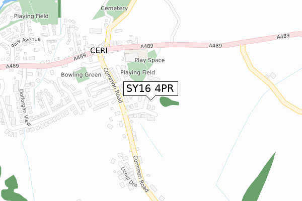 SY16 4PR map - large scale - OS Open Zoomstack (Ordnance Survey)