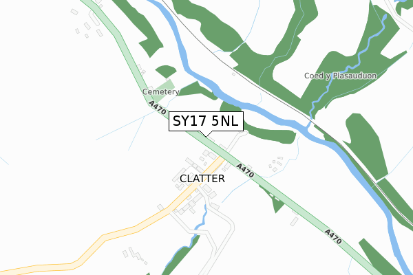 SY17 5NL map - large scale - OS Open Zoomstack (Ordnance Survey)