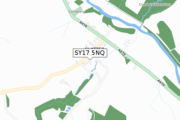 SY17 5NQ map - large scale - OS Open Zoomstack (Ordnance Survey)