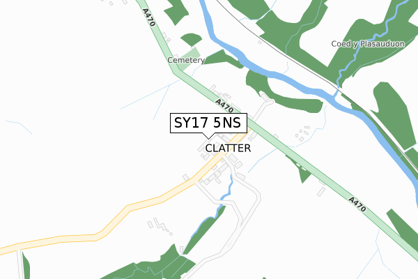 SY17 5NS map - large scale - OS Open Zoomstack (Ordnance Survey)