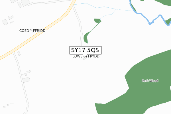 SY17 5QS map - large scale - OS Open Zoomstack (Ordnance Survey)