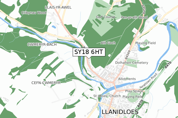 SY18 6HT map - small scale - OS Open Zoomstack (Ordnance Survey)