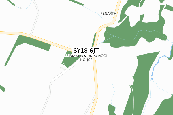 SY18 6JT map - large scale - OS Open Zoomstack (Ordnance Survey)