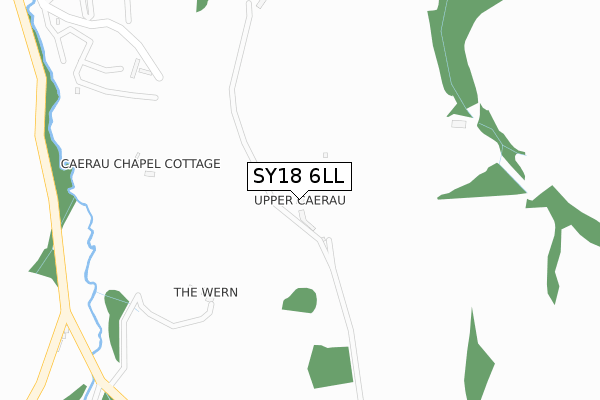 SY18 6LL map - large scale - OS Open Zoomstack (Ordnance Survey)