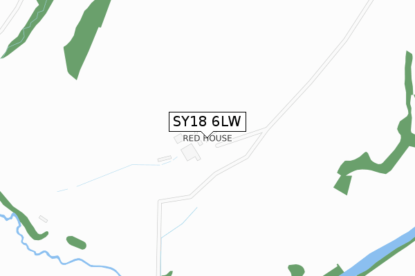 SY18 6LW map - large scale - OS Open Zoomstack (Ordnance Survey)